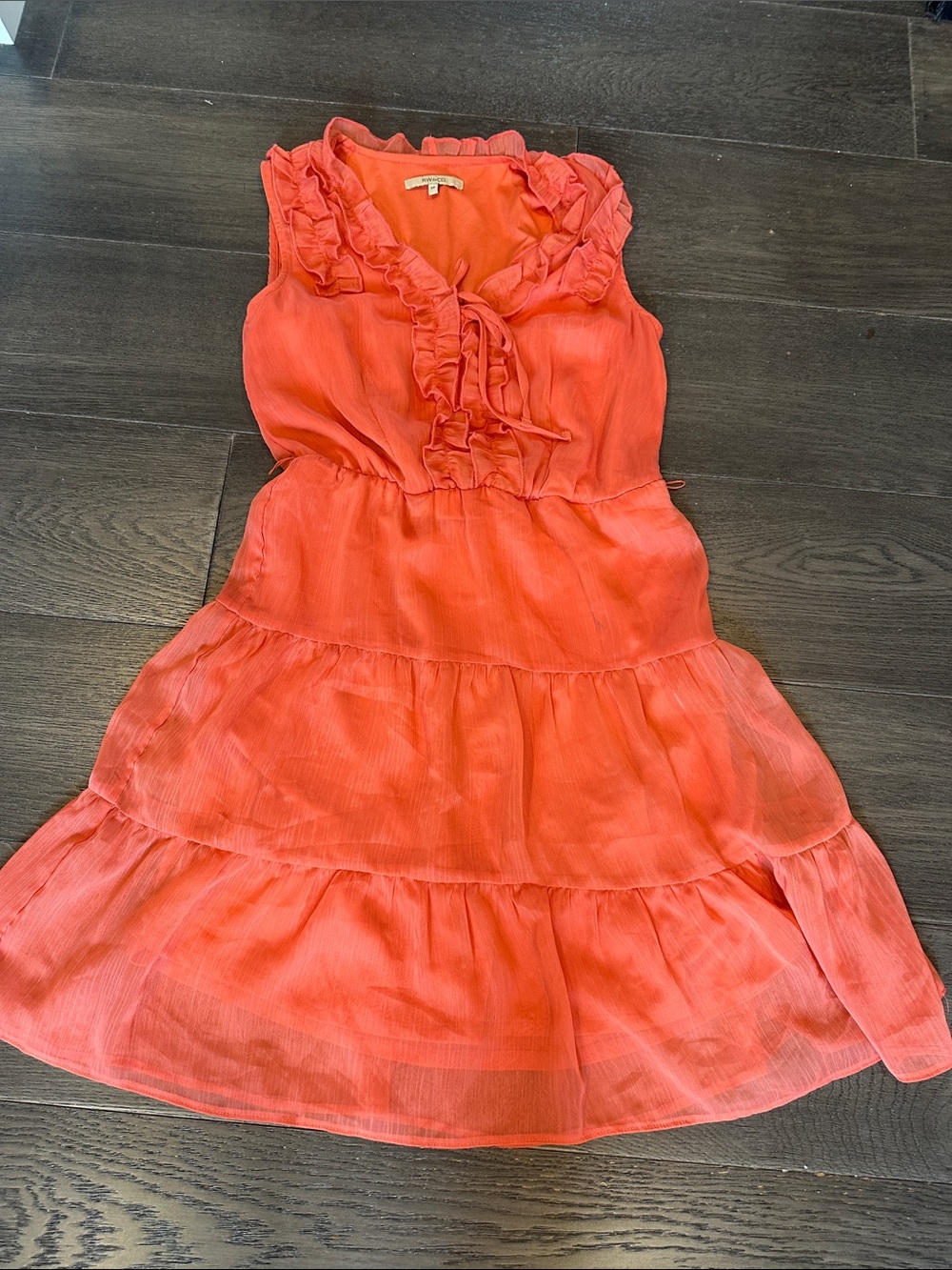 RW&CO. Coral Ruffle Tiered Sundress
